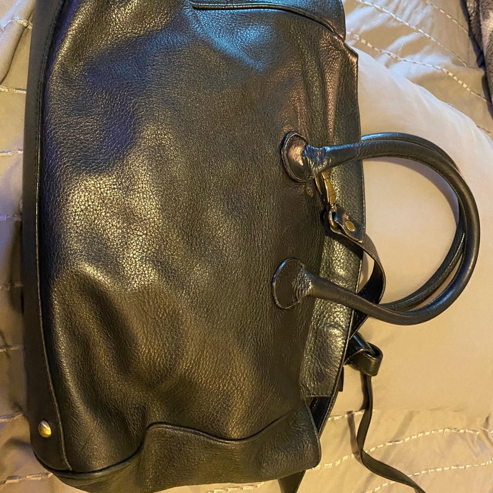 INNUE Made in Italy black leather satchel - Picture 3 of 10